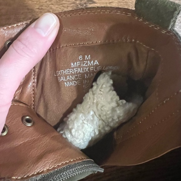 Marc Fisher Izma Shearling Hiker Boots Dark Green - Picture 6 of 8